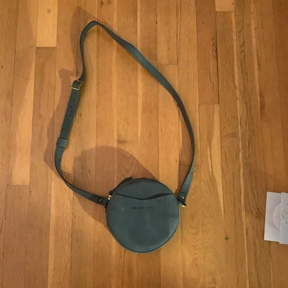 Portland Leather Round Crossbody Bag - Gray - Picture 2 of 6